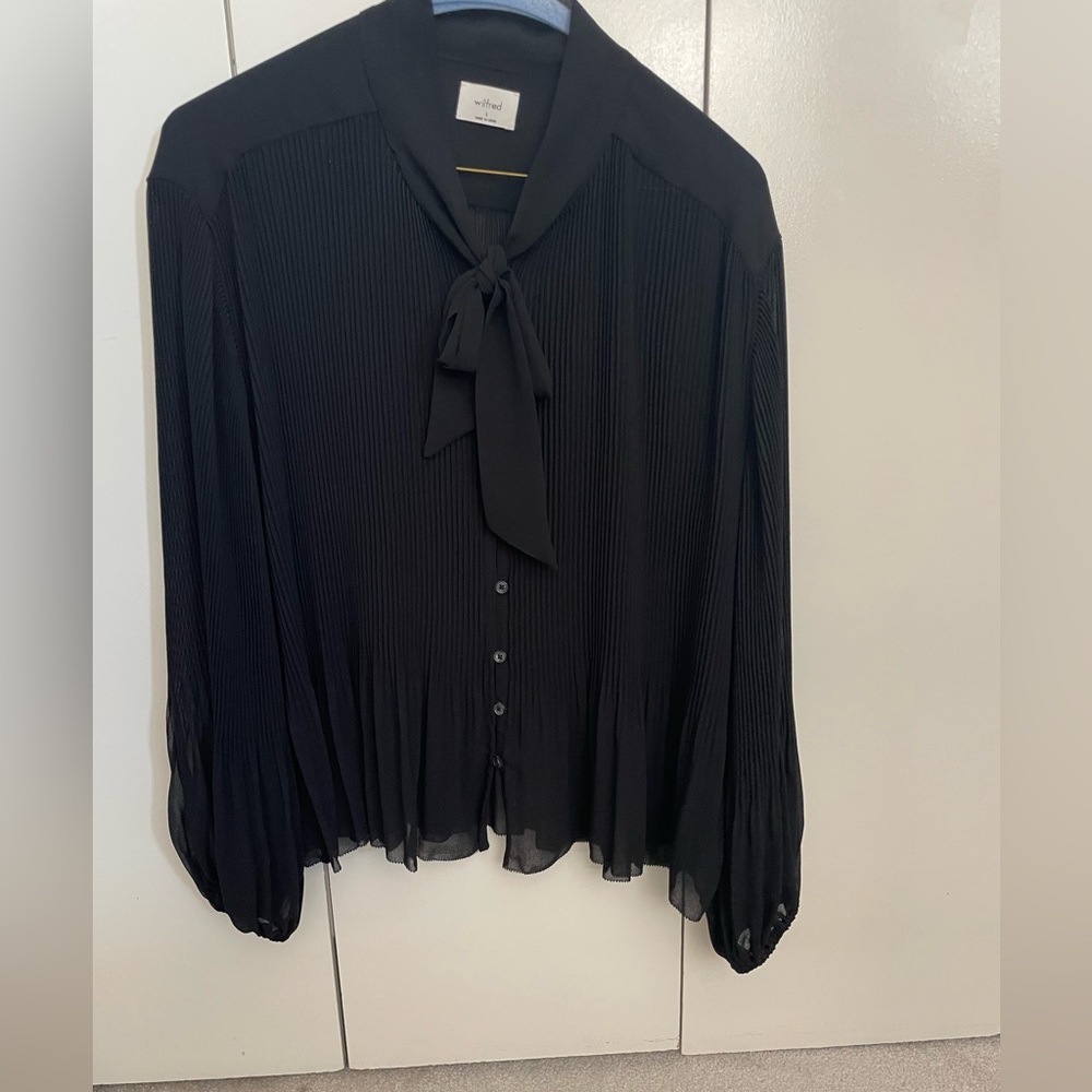 Wilfred Ribbed Blouse with Bow